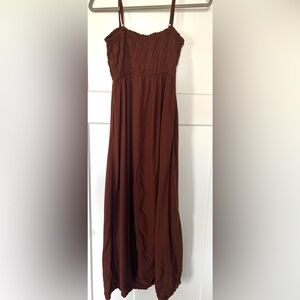 Old Navy Brown Smocked Maxi Dress | Flowy Boho Sundress | Size Small